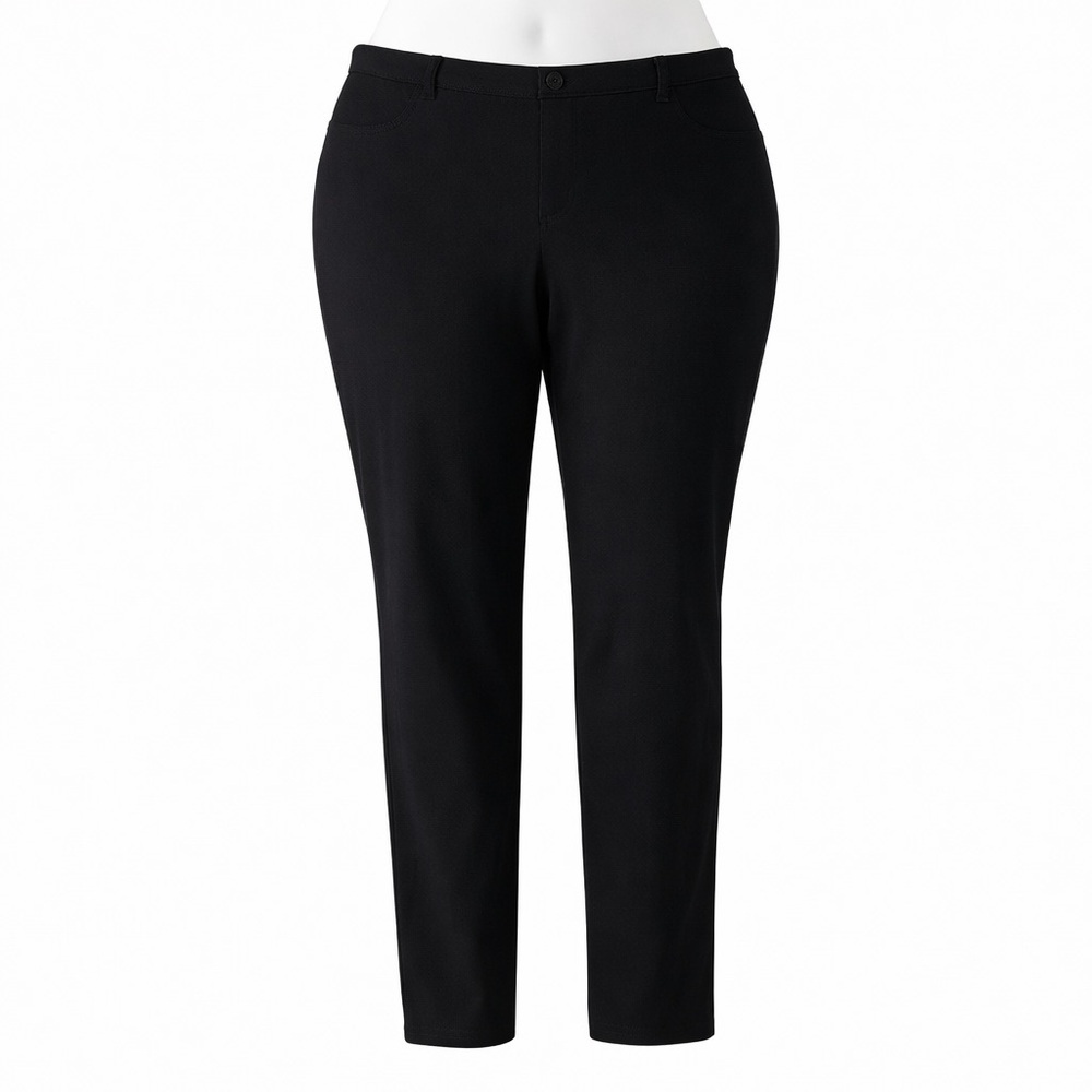 Size 1X Lee Women’s Easy Fit Black Jeggings Stretch Pull On‎ Pants Work Jeggings